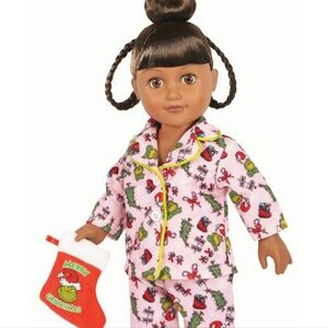 My Life As Grinch Poseable Dark Brunette Brown Sleepover Doll 18 in